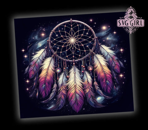 Boho Celestial Dreamcatcher 20oz Tumbler Wrap Sublimation Design, Straight Tapered Tumbler Wrap, Dreamcatcher Tumbler Png, Instant Digital Download Sublimation SvggirlplusArt 