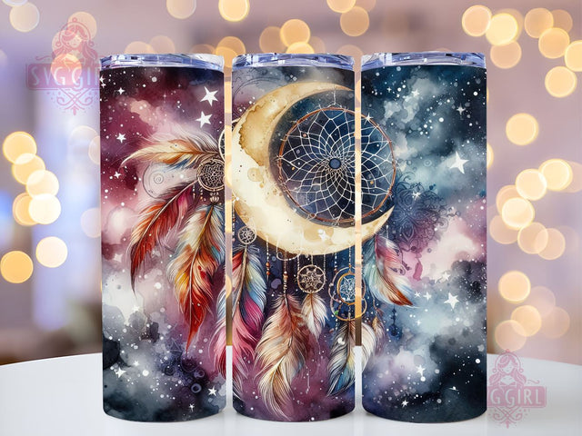 Boho Celestial Dreamcatcher 20oz Tumbler Wrap Sublimation Design, Straight Tapered Tumbler Wrap, Mandala Night Sky Tumbler Png, Instant Digital Download Sublimation SvggirlplusArt 