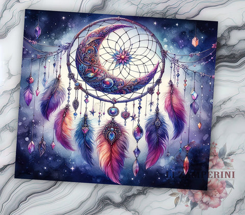 Boho Celestial Dreamcatcher Tumbler, Boho Dreamcatcher Tumbler, Celestial Night Sky Design, 20oz Wrap, Bohemian Drinkware, Night Sky Decor, Unique Gift, Sublimation Art Sublimation Li Zamperini 