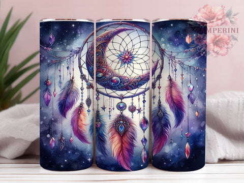 Boho Celestial Dreamcatcher Tumbler, Boho Dreamcatcher Tumbler, Celestial Night Sky Design, 20oz Wrap, Bohemian Drinkware, Night Sky Decor, Unique Gift, Sublimation Art Sublimation Li Zamperini 