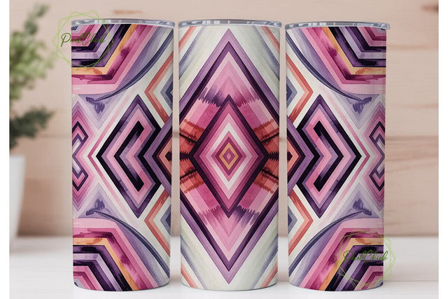 Boho Chic Geometric Tumbler Wrap Sublimation PixelChick 