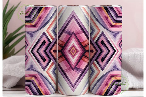 Boho Chic Geometric Tumbler Wrap Sublimation PixelChick 