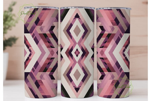 Boho Chic Geometric Tumbler Wrap Sublimation PixelChick 