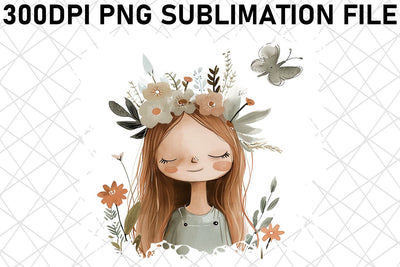 Boho Chic Kids Sublimation Graphic, Floral Delight Sublimation afrosvg 