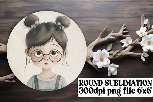 Boho Children's Round Ornaments: Whimsical Charm Sublimation afrosvg 