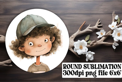 Boho Children's Round Sublimation: Playful Delights Sublimation afrosvg 