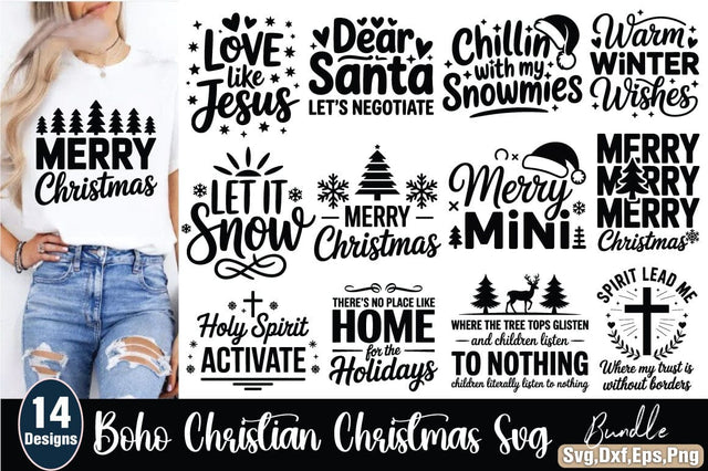 Boho Christian Christmas SVG Bundle SVG Angelina750 