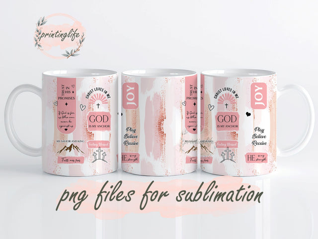 Boho Christian God Mug Wrap Design, Instant Digital Design Download Mug Wrap Design, Mug Design PNG Sublimation PrintingLife 