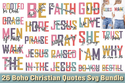 Boho Christian Quotes Svg Bundle SVG Angelina750 