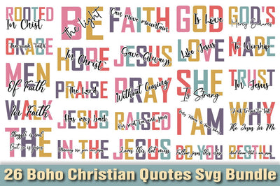 Boho Christian Quotes Svg Bundle SVG Angelina750 