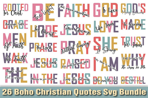 Boho Christian Quotes Svg Bundle SVG Angelina750 