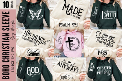 Boho Christian Sleeve SVG Design Bundle SVG Regulrcrative 