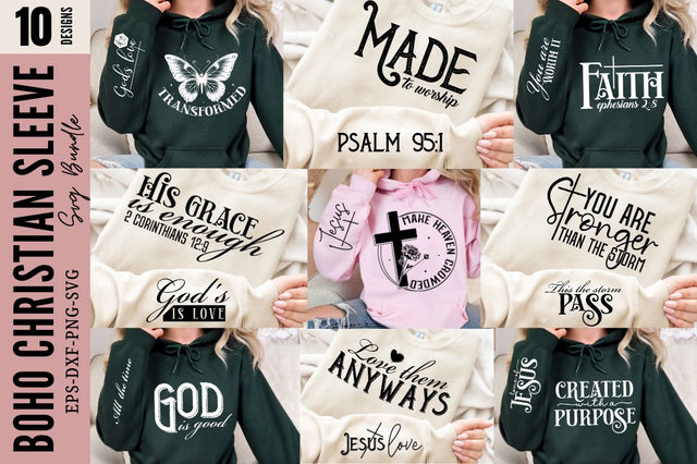 Boho Christian Sleeve SVG Design Bundle SVG Regulrcrative 
