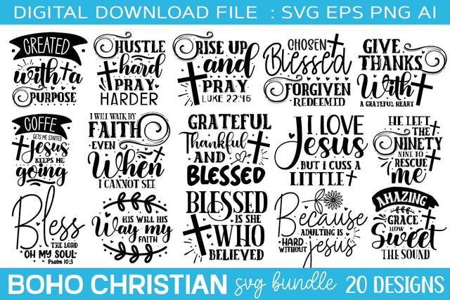 Boho Christian Svg Bundle SVG designmaster24 