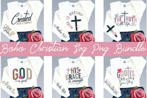 Boho Christian Svg Png Bundle, Religious svg, Sleeve Sweatshirt Design Svg, Bible Verse Svg, Psalm Svg, Jesus Svg, God Svg, Faith Svg, Png SVG BB Type Studios 