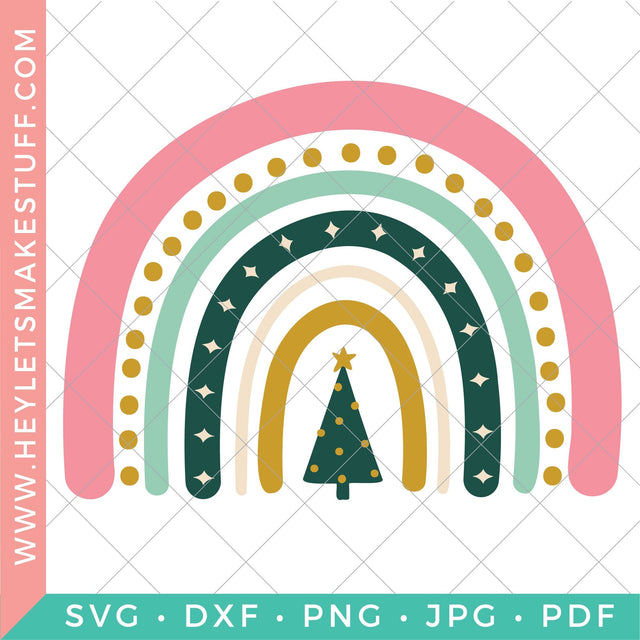 Boho Christmas Rainbow 1 SVG Hey Let's Make Stuff 