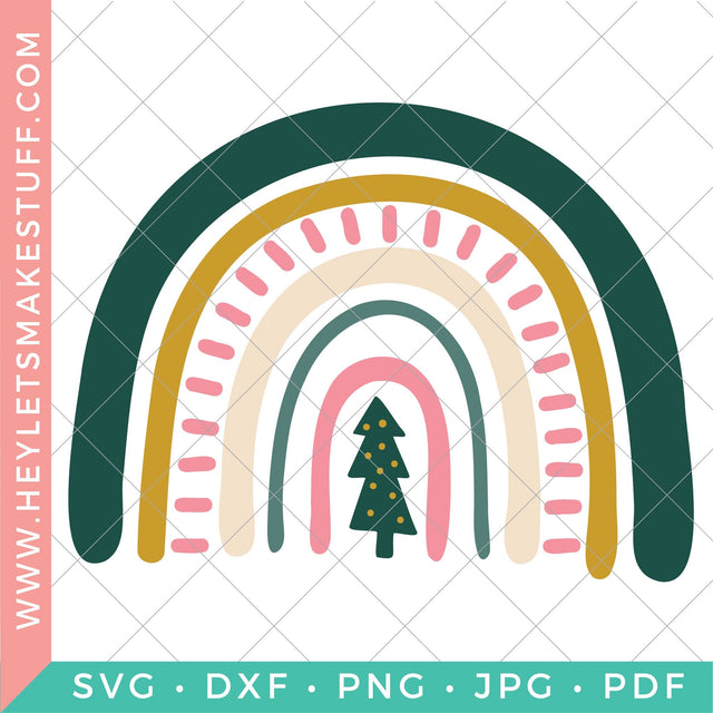 Boho Christmas Rainbow 3 SVG Hey Let's Make Stuff 