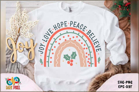 Boho Christmas Rainbow SVG Bundle SVG Shetara Begum 
