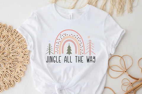 Boho Christmas Rainbows SVG PNG, Jingle all the way SVG FiveStarCrafting 