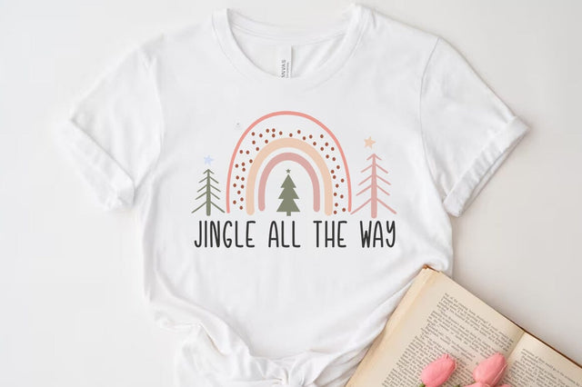 Boho Christmas Rainbows SVG PNG, Jingle all the way SVG FiveStarCrafting 