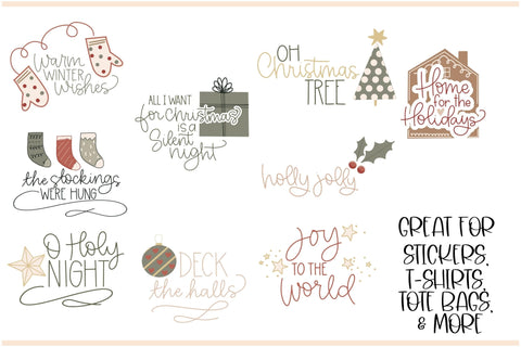 Boho Christmas SVG Bundle, Holiday PNG SVG Designing Digitals 