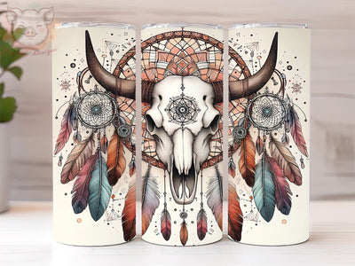 Boho Cow Skull 20oz Tumbler Png, Straight & Tapered Tumbler Png, Country Girl Tumbler Png, Digital Download PNG Sublimation Lara' s Designs 