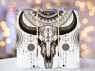 Boho Cow Skull Tumbler Wrap, 20 oz Tumbler Sublimation Designs, Country Tumbler Wrap, Western Tumbler, Cowhide PNG, Country Girl Tumbler Sublimation SvggirlplusArt 