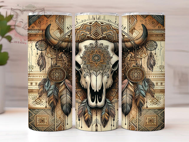 Boho Cow Skull Western Country Tumbler Wrap, 20oz Tumbler Sublimation, Rustic Southwest Design, Floral Longhorn Art, Desert Vibes Aesthetic, Rodeo Western Gift Sublimation Lara' s Designs 