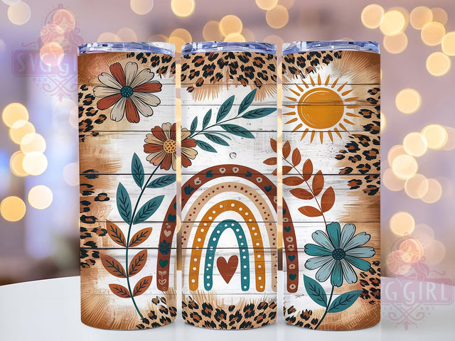 Boho Cowgirl Leopard Western Tumbler, Leopard Print Tumbler, Western Style Tumbler, 20oz Sublimation Wrap, Cowgirl Tumbler Design, Boho Western Tumbler, Animal Print Tumbler Wrap Sublimation SvggirlplusArt 