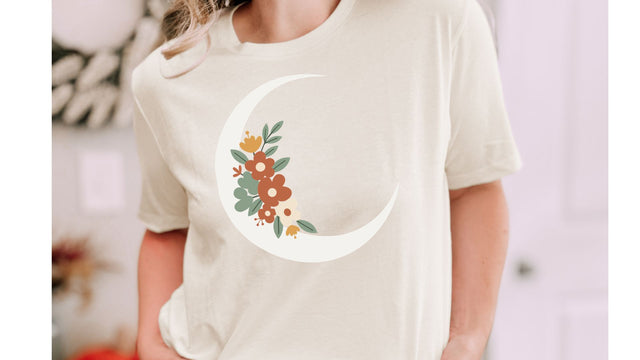 Boho Crescent Moon Floral SVG Bundle | 4 Wildflower Moon Designs | Spring Summer Wreath | Cricut Silhouette Ready SVG So Fontsy VIP Design Shop 