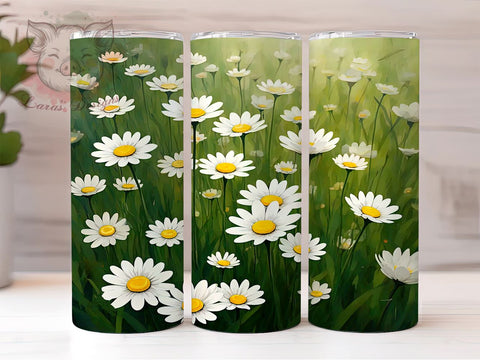 Boho Daisy Spring Flower 20oz Tumbler, Boho Floral Design, Spring Flower Tumbler, Sublimation Tumbler, 20oz Tumbler, Cheerful Drinkware, Flower Field Gift Sublimation Lara' s Designs 