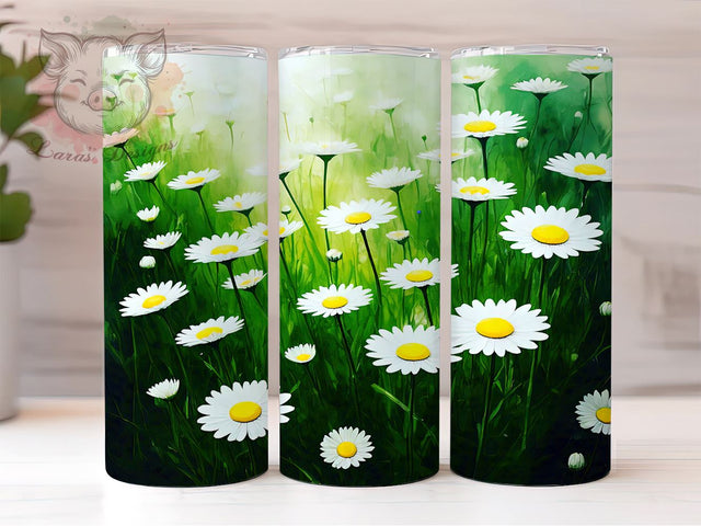 Boho Daisy Spring Flower 20oz Tumbler, Boho Floral Design, Spring Flower Tumbler, Sublimation Tumbler, 20oz Tumbler, Cheerful Drinkware, Flower Field Gift Sublimation Lara' s Designs 
