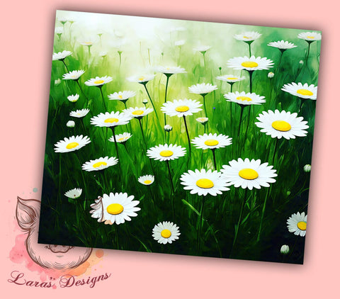 Boho Daisy Spring Flower 20oz Tumbler, Boho Floral Design, Spring Flower Tumbler, Sublimation Tumbler, 20oz Tumbler, Cheerful Drinkware, Flower Field Gift Sublimation Lara' s Designs 