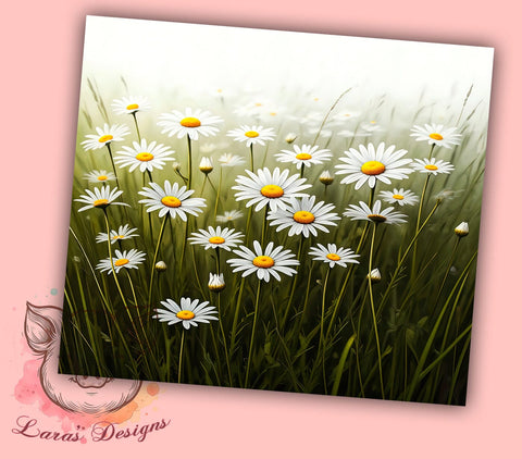 Boho Daisy Spring Flower 20oz Tumbler, Boho Floral Design, Spring Flower Tumbler, Sublimation Tumbler, 20oz Tumbler, Cheerful Drinkware, Flower Field Gift Sublimation Lara' s Designs 