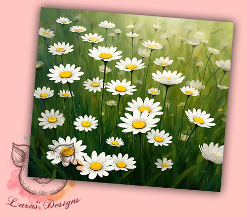 Boho Daisy Spring Flower 20oz Tumbler, Boho Floral Design, Spring Flower Tumbler, Sublimation Tumbler, 20oz Tumbler, Cheerful Drinkware, Flower Field Gift Sublimation Lara' s Designs 