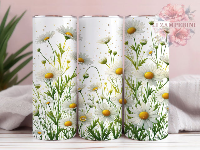 Boho Daisy Wildflower Garden Tumbler, Spring Flower Cup, Boho Floral Pattern, Garden Lover Gift, Wildflower Tumbler, Hippie Style Design, Floral Pattern Wrap Sublimation Li Zamperini 