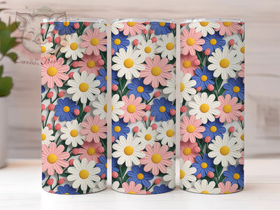 Boho Daisy Wildflower Tumbler, Daisy Wildflower Wrap, Nature Boho Cup, 20oz Sublimation Wrap, Elegant Boho Daisy Tumbler, Stylish Floral Design Cup, Wildflower Bohemian Theme Wrap Sublimation Lara' s Designs 