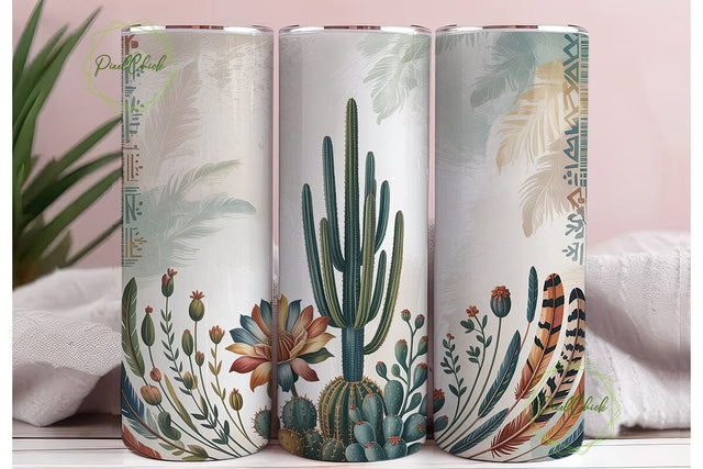Boho Desert Cactus Dreamcatcher Tumbler Sublimation PixelChick 