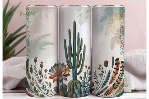Boho Desert Cactus Dreamcatcher Tumbler Sublimation PixelChick 