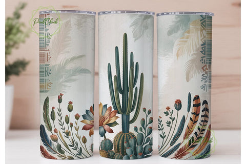 Boho Desert Cactus Dreamcatcher Tumbler Sublimation PixelChick 