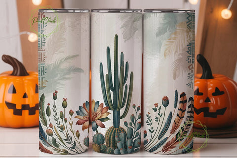 Boho Desert Cactus Dreamcatcher Tumbler Sublimation PixelChick 