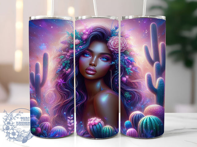 Boho Desert Cactus Woman Tumbler, Western Tumbler Design, 20Oz Sublimation, Desert Woman Art, Boho Cactus Printable, Southwestern Tumbler Wrap, Desert Theme Design Sublimation ToriDesigns 