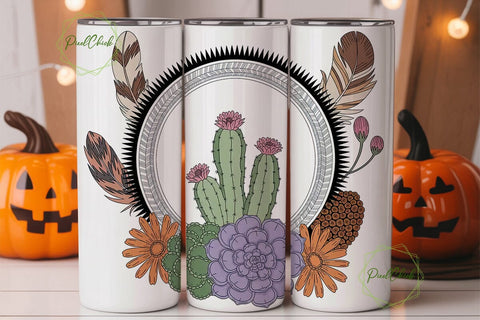 Boho Desert Floral 20oz Tumbler Wrap Sublimation PixelChick 