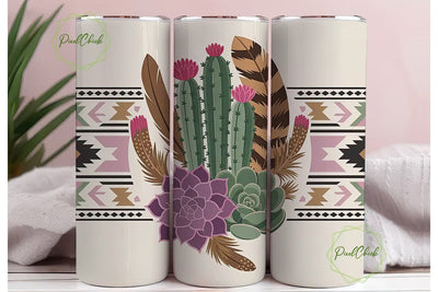 Boho Desert Floral 20oz Tumbler Wrap Sublimation PixelChick 