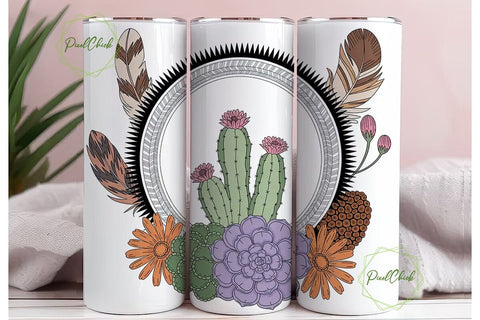 Boho Desert Floral 20oz Tumbler Wrap Sublimation PixelChick 