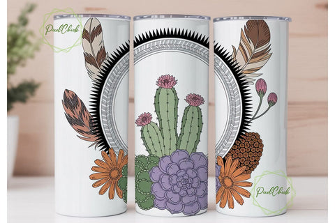 Boho Desert Floral 20oz Tumbler Wrap Sublimation PixelChick 