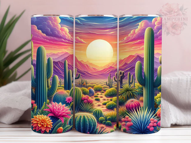 Boho Desert Landscape 20oz Tumbler Wrap PNG, Boho Tumbler Png, Straight & Tapered Tumbler Wrap, Instant Digital Download Sublimation Li Zamperini 
