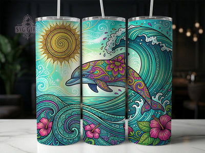 Boho Dolphin Paisley 20oz Tumbler, Boho Dolphin, Dolphin Paisley, Paisley Tumbler, 20oz Tumbler, Boho Tumbler, Dolphin Tumbler, Tumbler Wrap Sublimation SvggirlplusArt 