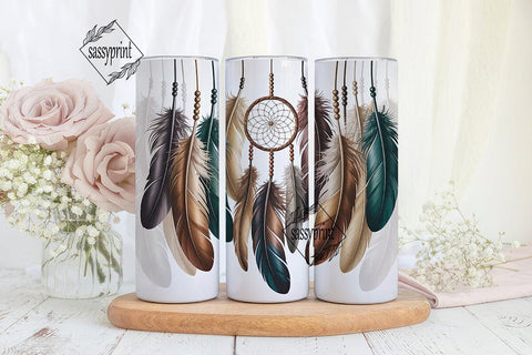 Boho Dreamcatcher Feather 20oz Tumbler Sublimation sassyprint 