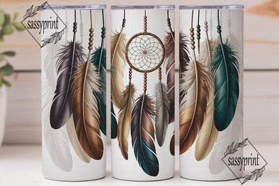 Boho Dreamcatcher Feather 20oz Tumbler Sublimation sassyprint 